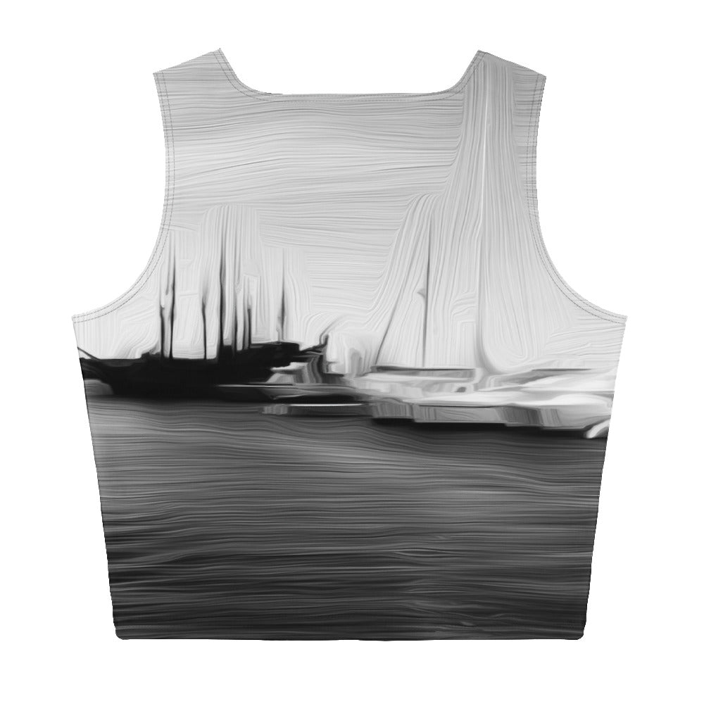 The Sleeping Yachts (at Night) - Womens Crop Top