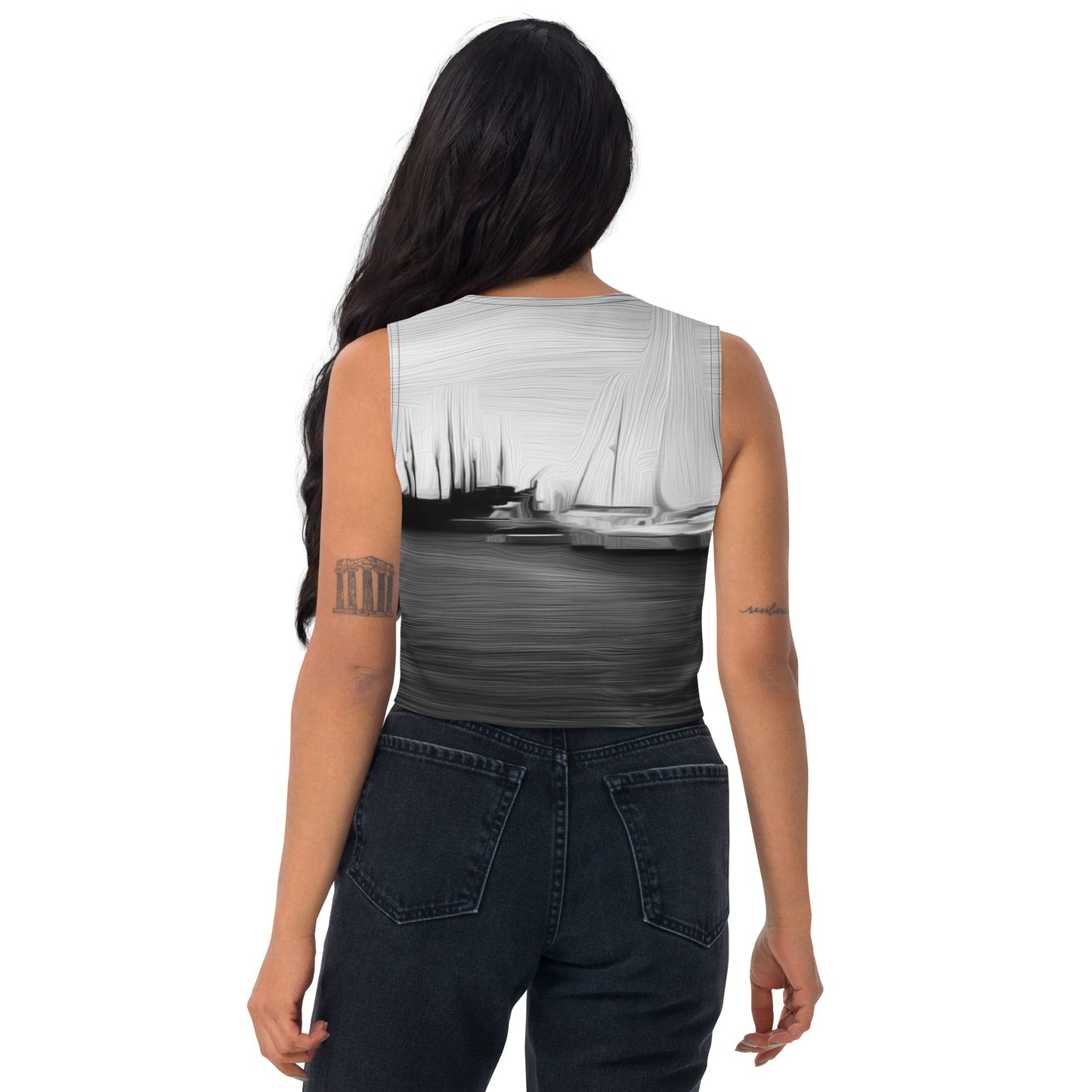 The Sleeping Yachts (at Night) - Womens Crop Top
