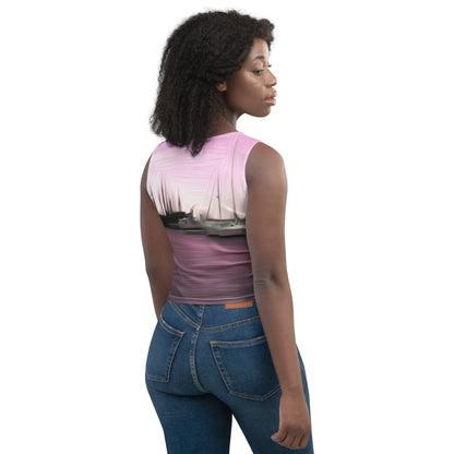 The Sleeping Yachts (at Evening) - Womens Crop Top