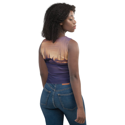 The Sleeping Yachts (at Sunset) - Womens Crop Top