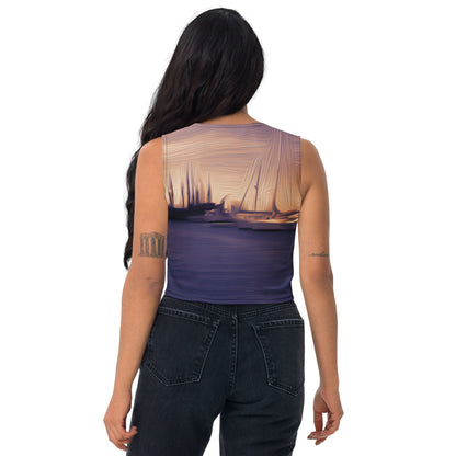 The Sleeping Yachts (at Sunset) - Womens Crop Top