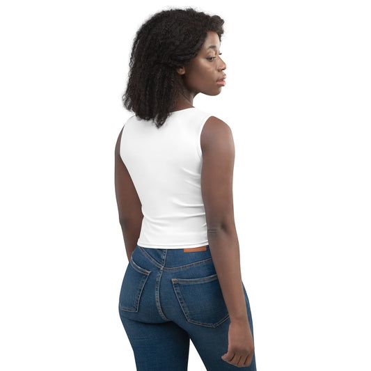 iSAW Womens White Crop Top - Comfort Fit
