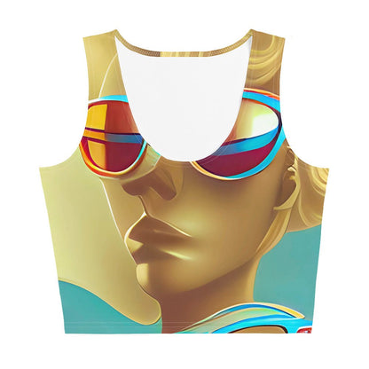 Retro Cool Blue - Womens Crop Top