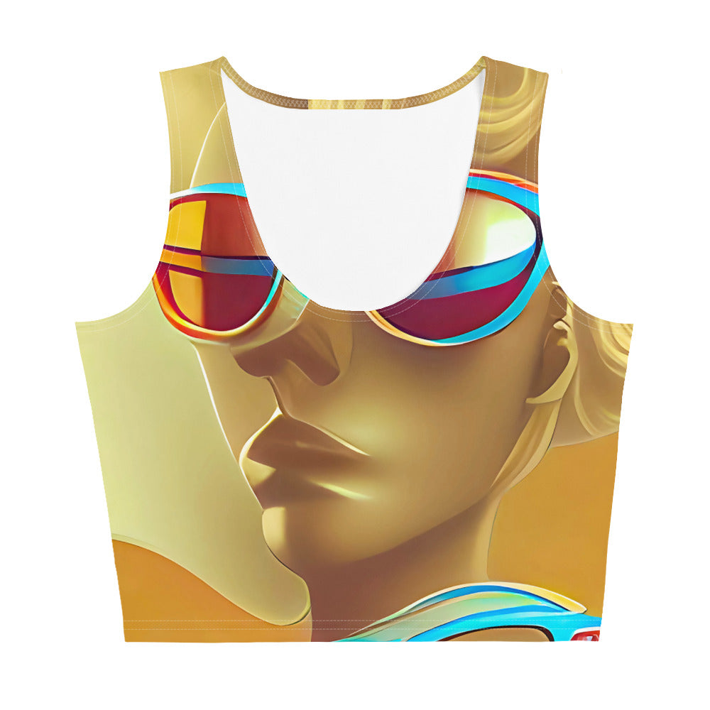 Retro Cool Orange - Womens Crop Top