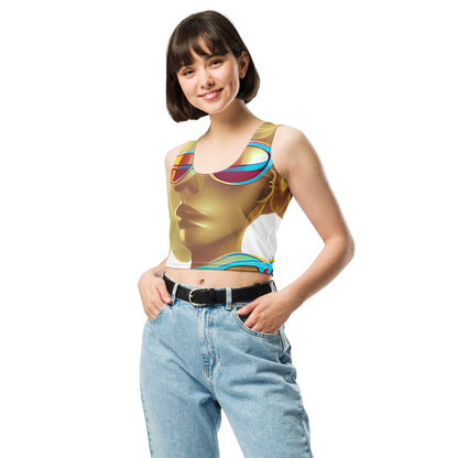 Retro Cool White - Womens Crop Top