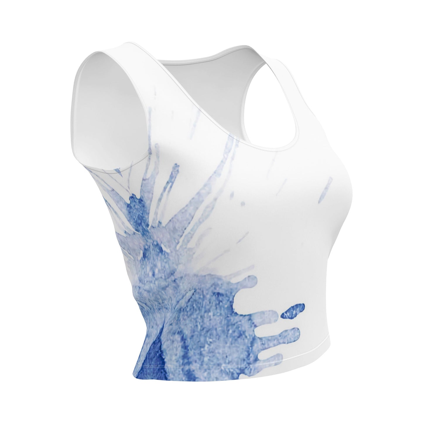 Watercolour Blue Splash - Womens Crop Top