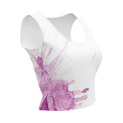Watercolour Pink Splash - Womens Crop Top