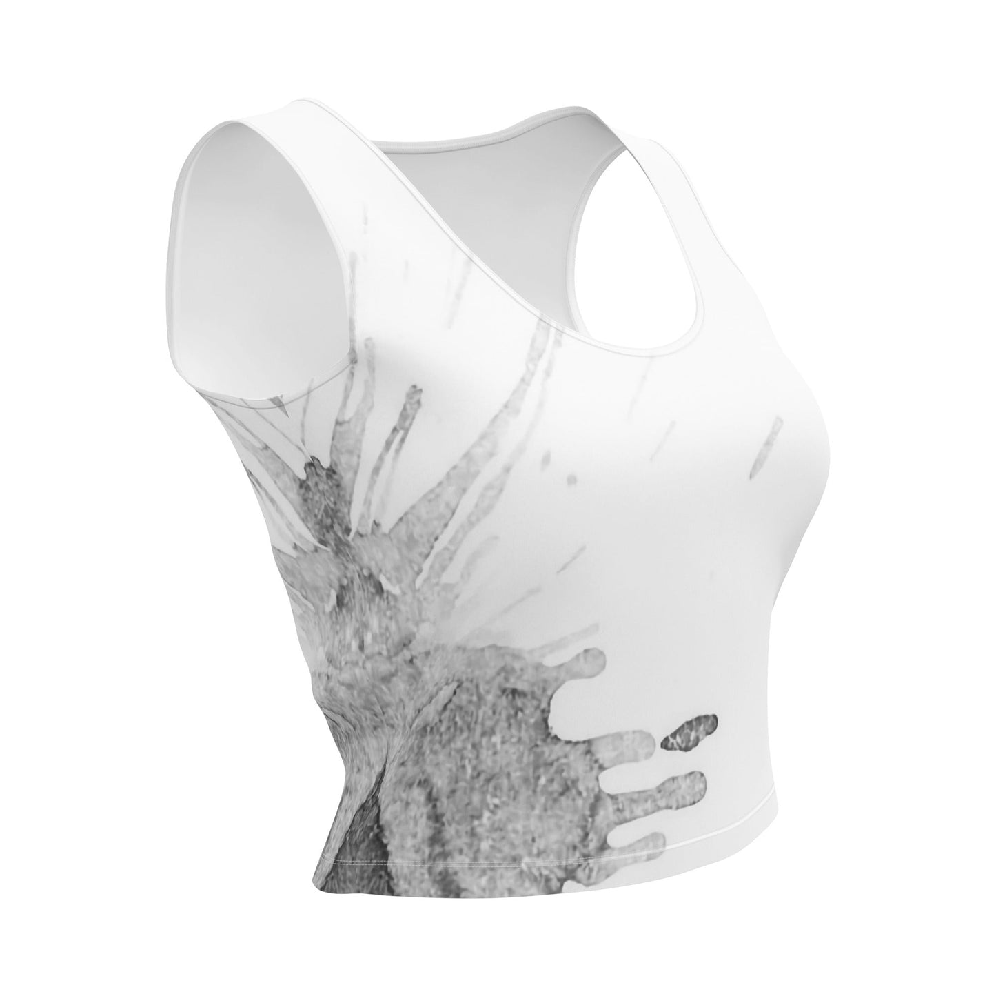 Watercolour Grey Splash - Womens Crop Top