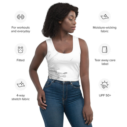 Watercolour Grey Splash - Womens Crop Top