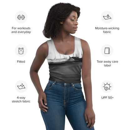 The Sleeping Yachts (at Night) - Womens Crop Top