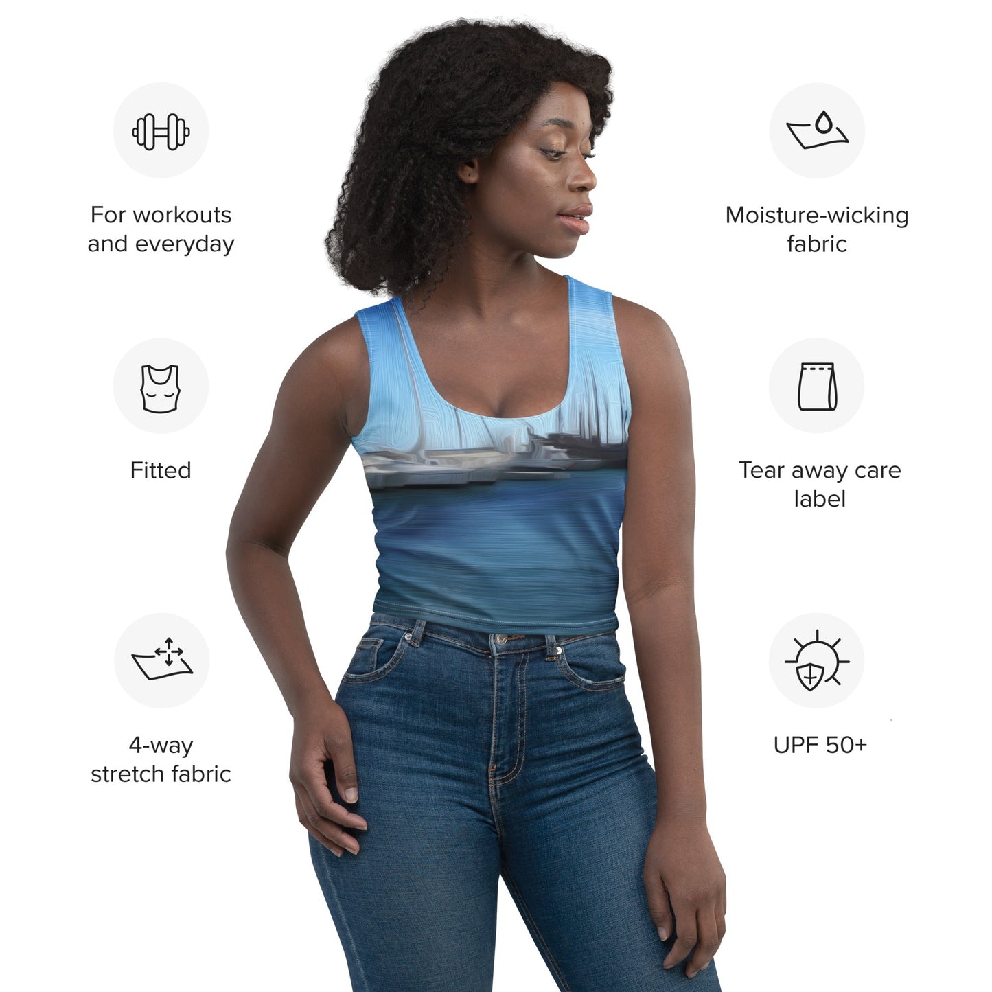 The Sleeping Yachts (at Morning) - Womens Crop Top