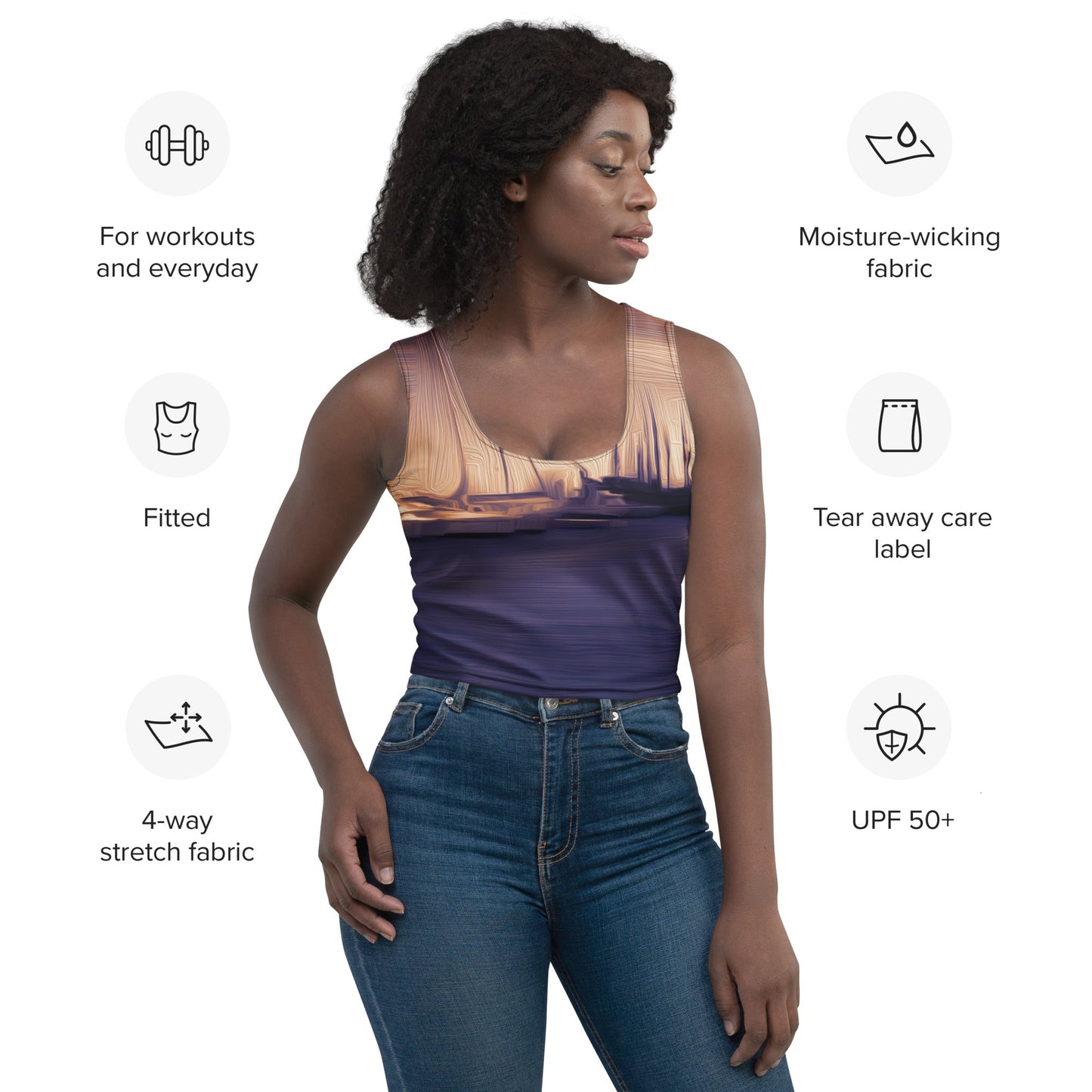 The Sleeping Yachts (at Sunset) - Womens Crop Top