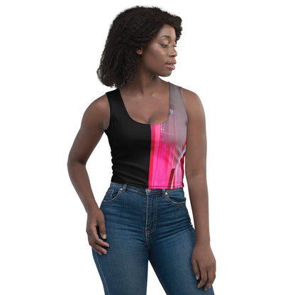 Half Black Half Báijiǔ - Womens Crop Top