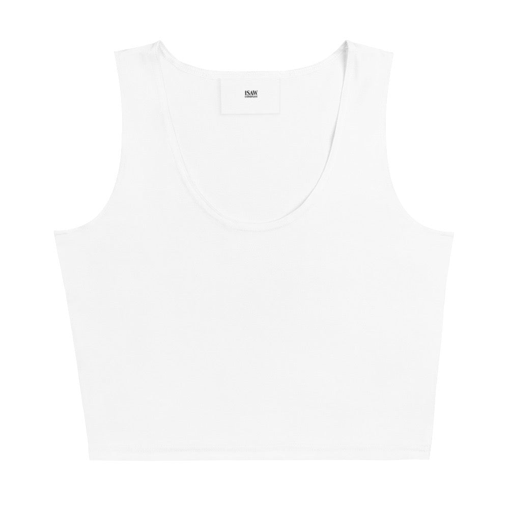 iSAW Womens White Crop Top - Comfort Fit