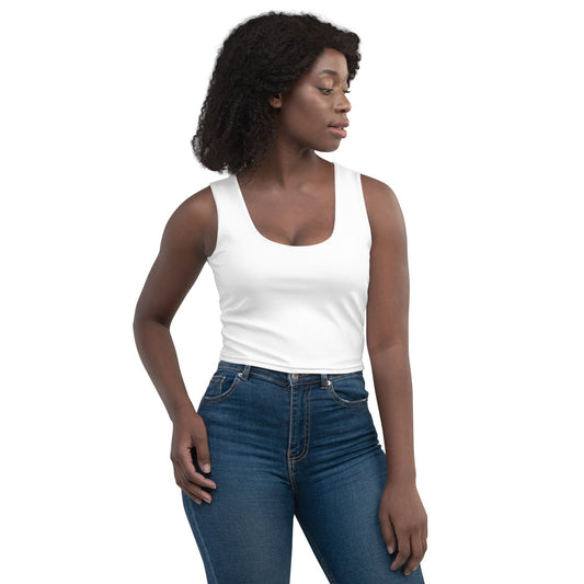 iSAW Womens White Crop Top - Comfort Fit