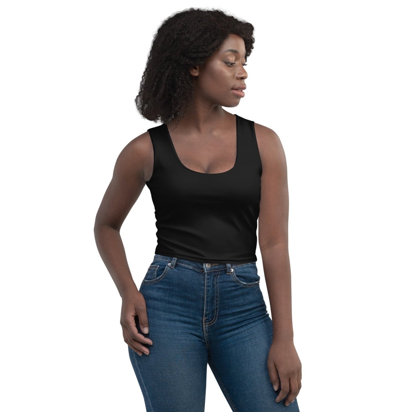 iSAW Womens Black Crop Top - Comfort Fit