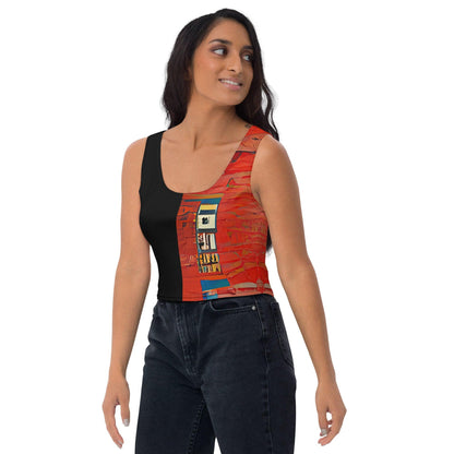 Half Black Half Hónghǎi - Womens Crop Top