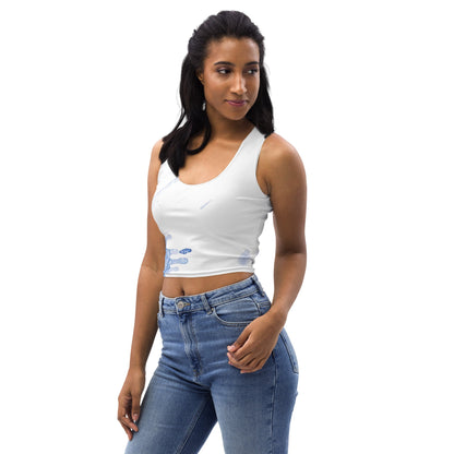 Watercolour Blue Splash - Womens Crop Top