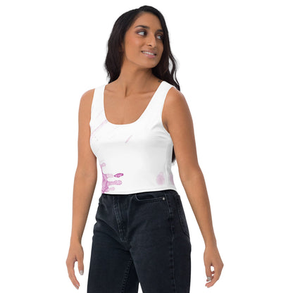 Watercolour Pink Splash - Womens Crop Top