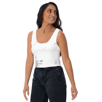 Watercolour Grey Splash - Womens Crop Top