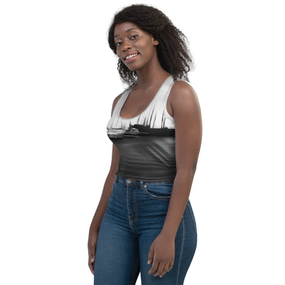 The Sleeping Yachts (at Night) - Womens Crop Top