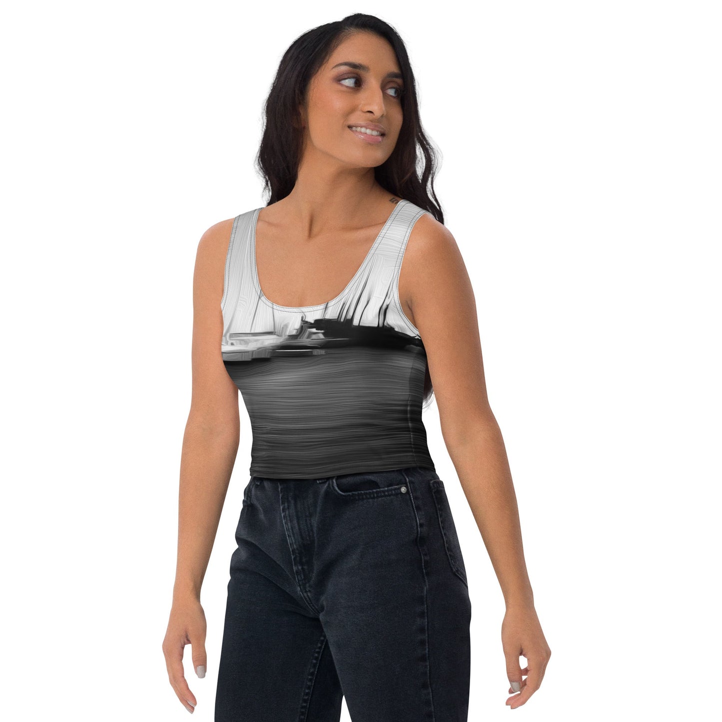 The Sleeping Yachts (at Night) - Womens Crop Top