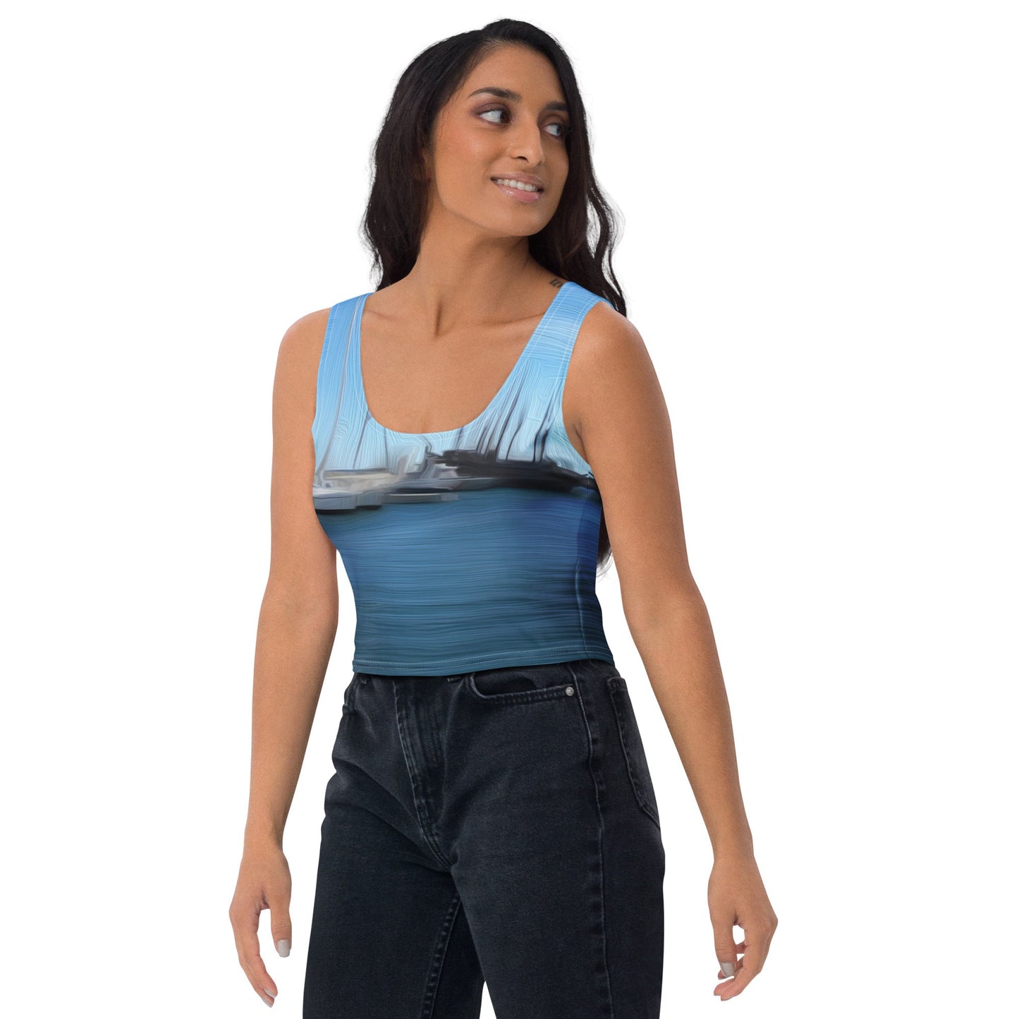 The Sleeping Yachts (at Morning) - Womens Crop Top