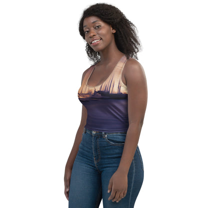 The Sleeping Yachts (at Sunset) - Womens Crop Top