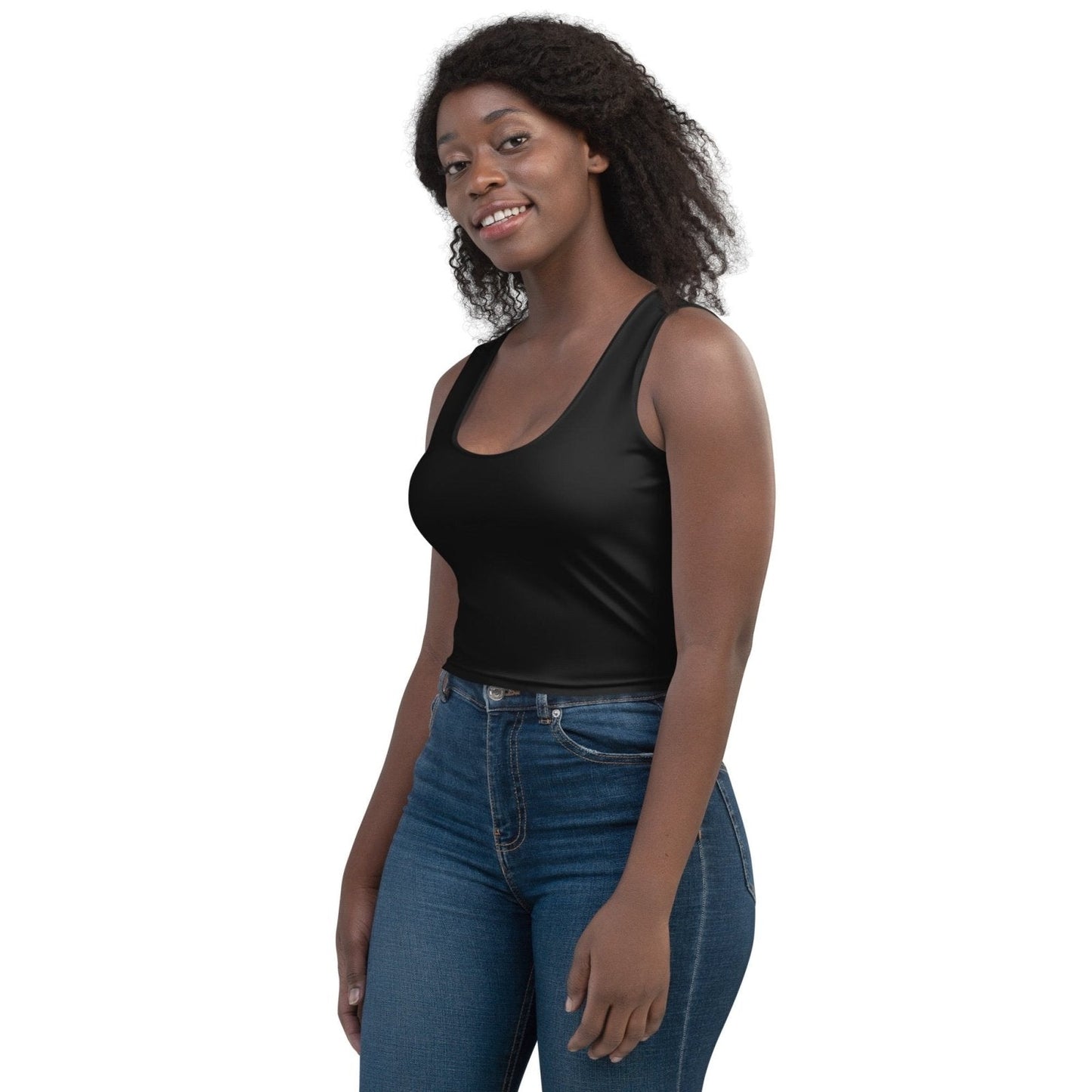 iSAW Womens Black Crop Top - Comfort Fit