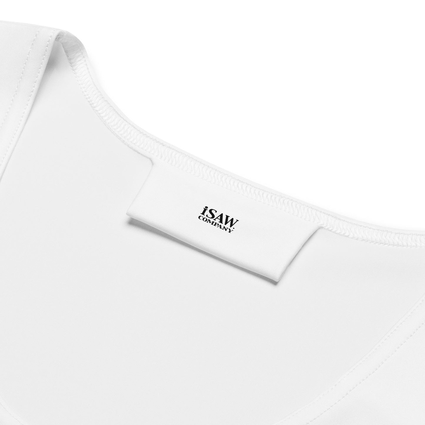 iSAW Womens White Crop Top - Comfort Fit