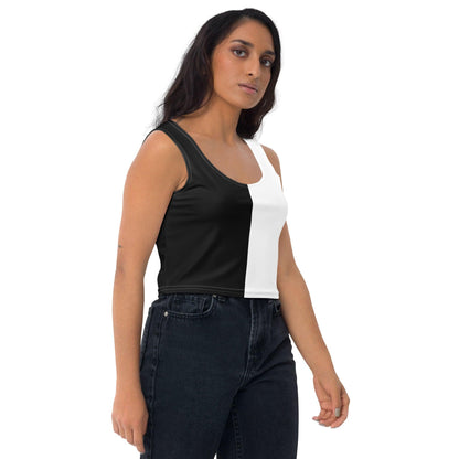 Half Black Half White - Womens Crop Top