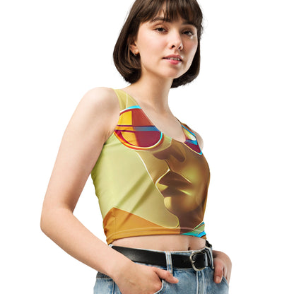 Retro Cool Orange - Womens Crop Top