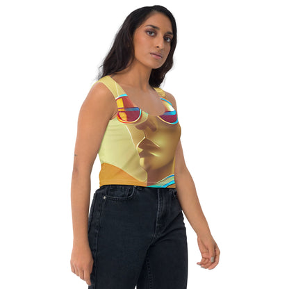 Retro Cool Orange - Womens Crop Top