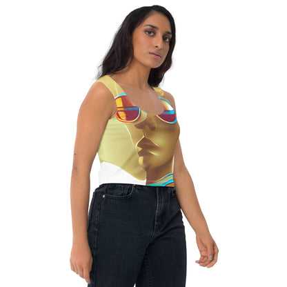 Retro Cool White - Womens Crop Top
