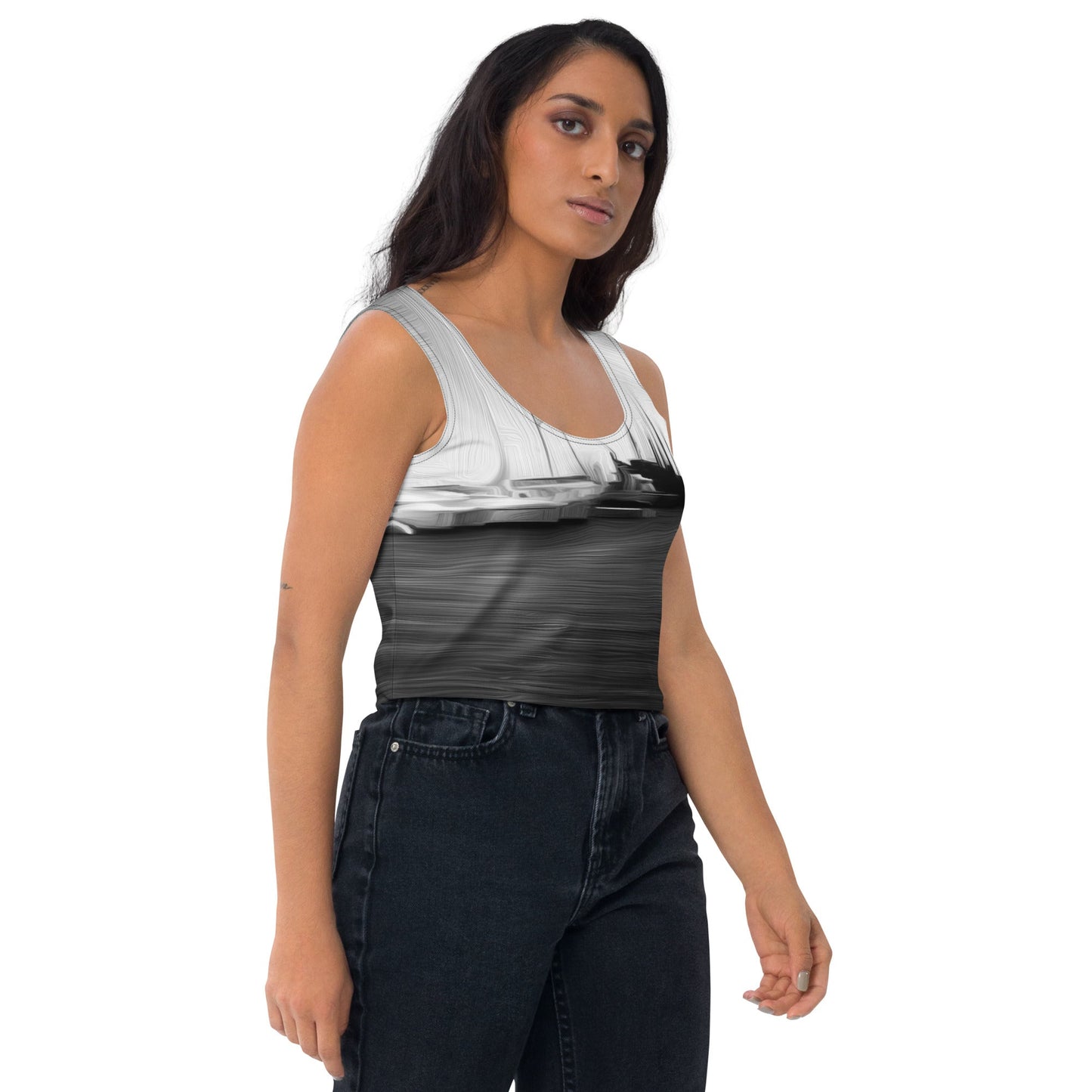 The Sleeping Yachts (at Night) - Womens Crop Top