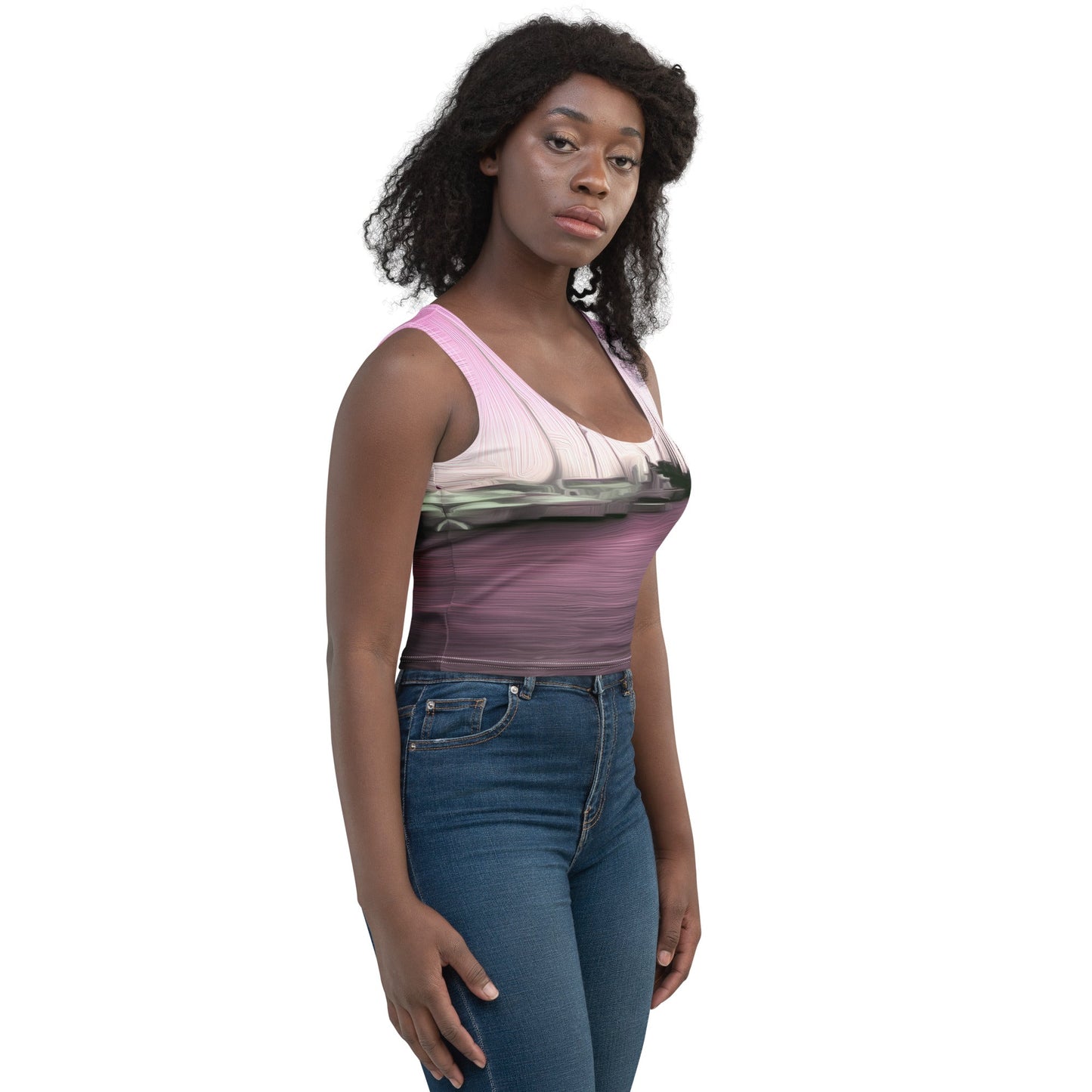 The Sleeping Yachts (at Evening) - Womens Crop Top