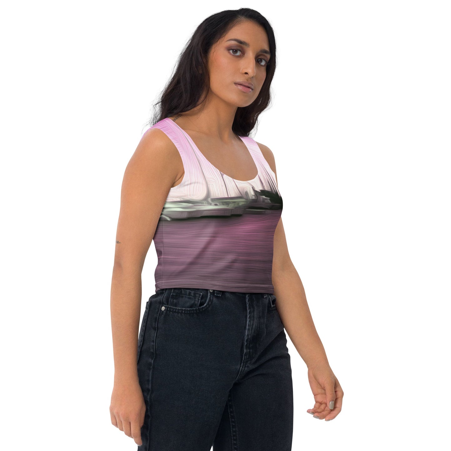 The Sleeping Yachts (at Evening) - Womens Crop Top