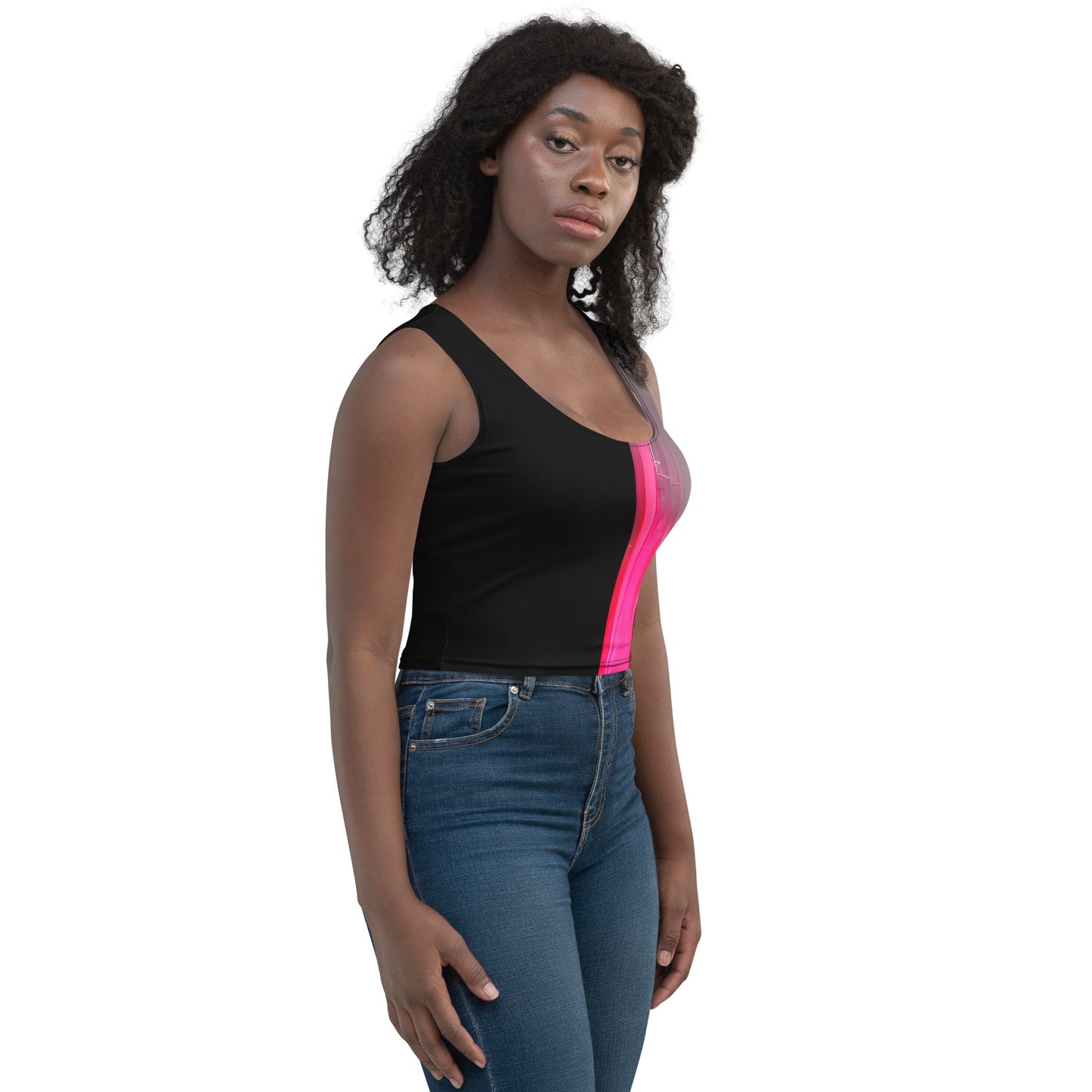Half Black Half Báijiǔ - Womens Crop Top