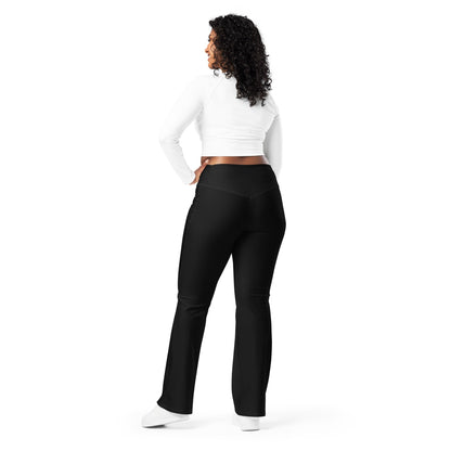 iSAW Womens Black Flare Leggings - Comfort Fit
