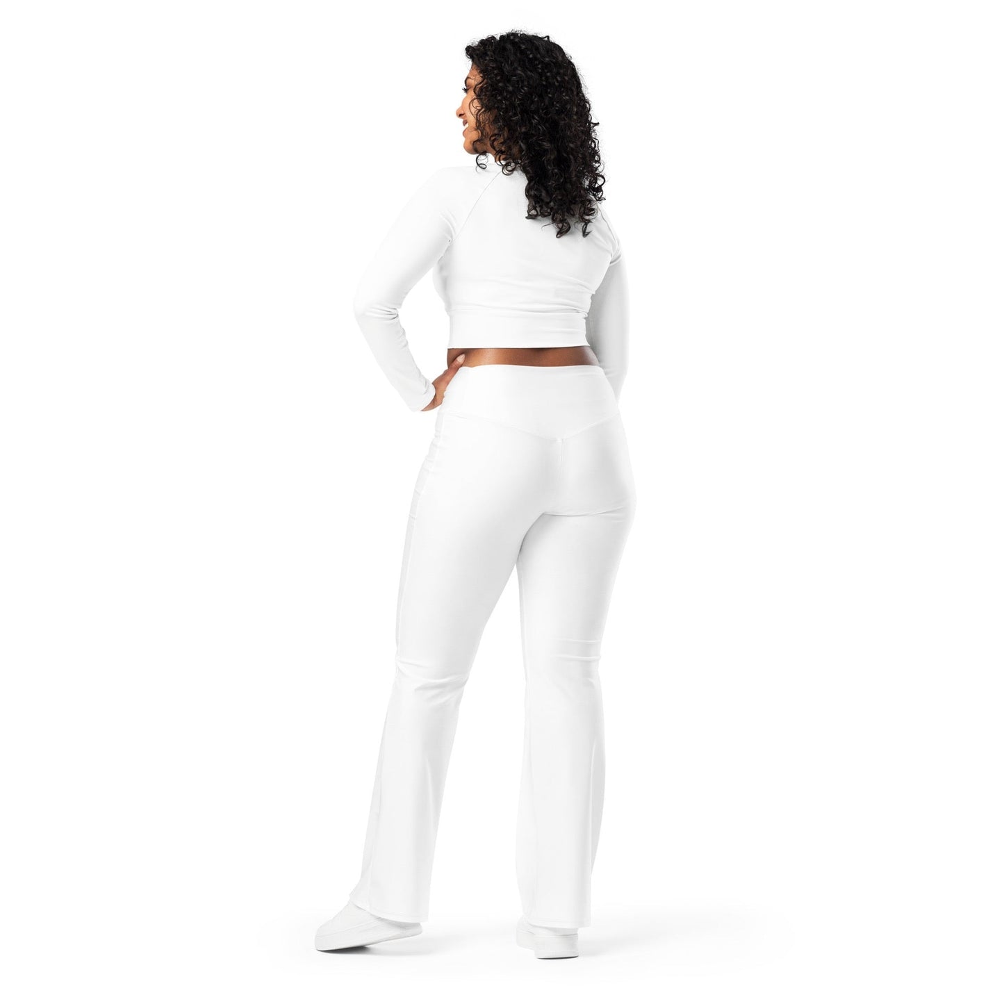 iSAW Womens White Flare Leggings - Comfort Fit