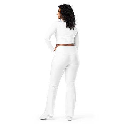 iSAW Womens White Flare Leggings - Comfort Fit