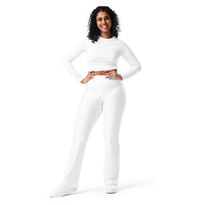iSAW Womens White Flare Leggings - Comfort Fit