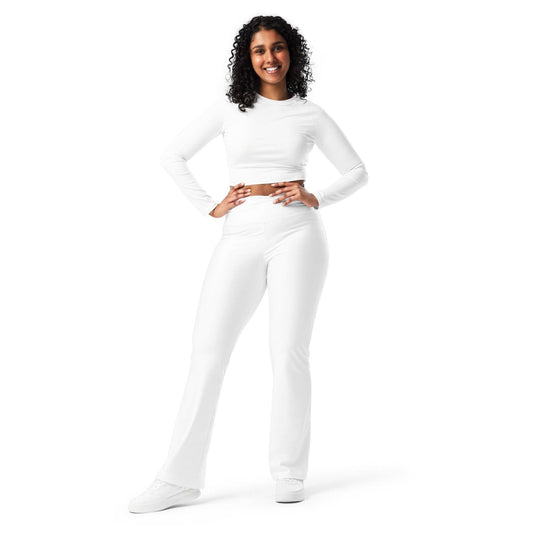 iSAW Womens White Flare Leggings - Comfort Fit