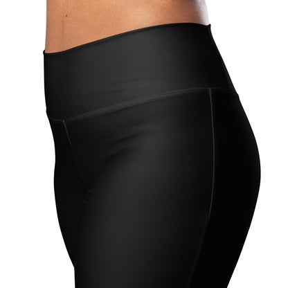 iSAW Womens Black Flare Leggings - Comfort Fit