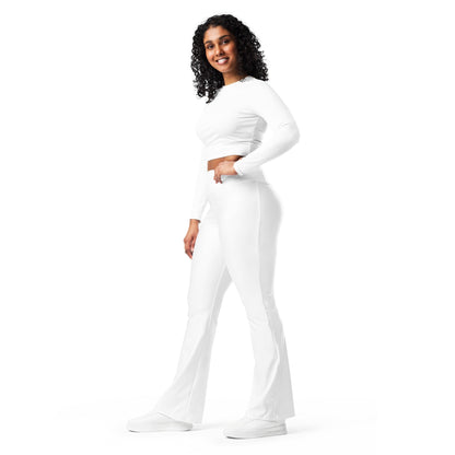 iSAW Womens White Flare Leggings - Comfort Fit