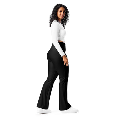 iSAW Womens Black Flare Leggings - Comfort Fit