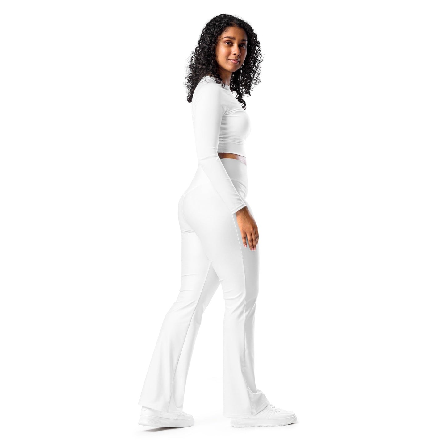 iSAW Womens White Flare Leggings - Comfort Fit