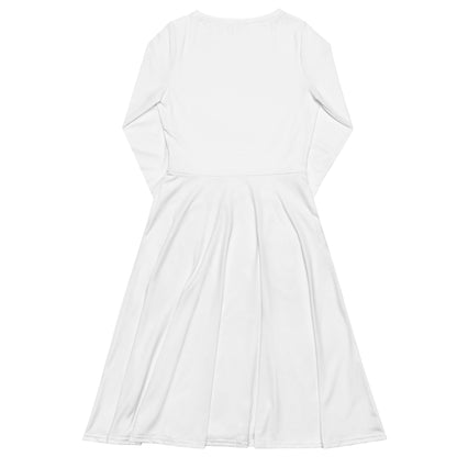 iSAW Womens White Long Sleeve Midi Dress