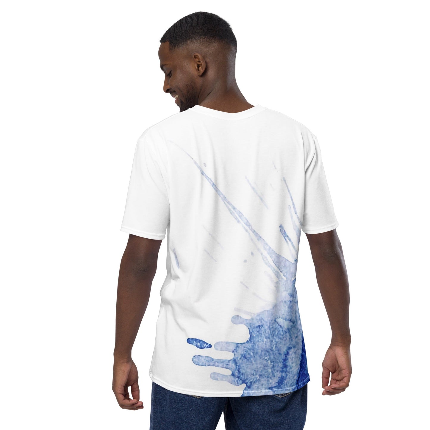 Watercolour Blue Splash - Mens T-Shirt