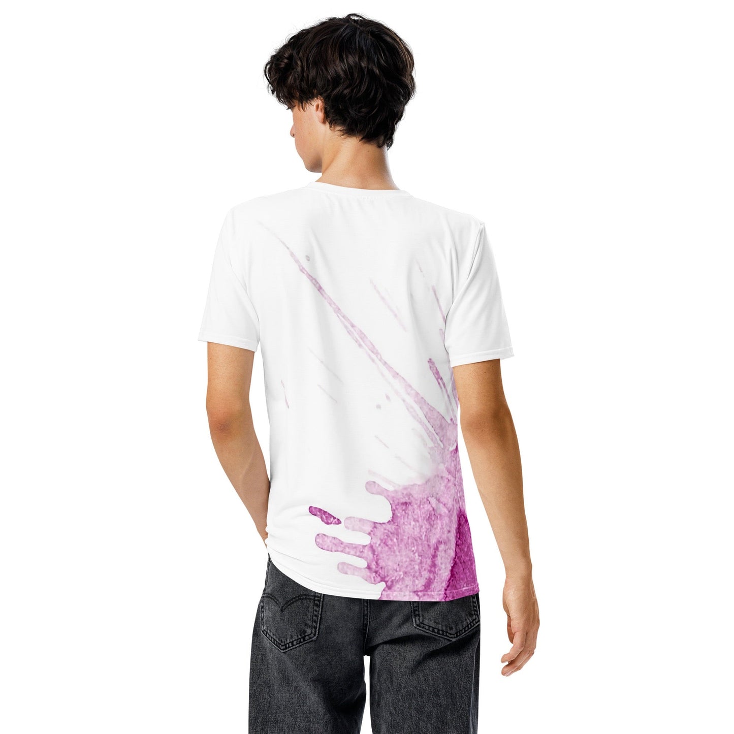 Watercolour Pink Splash - Mens T-Shirt